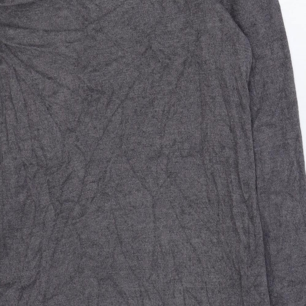 Primark Womens Grey Round Neck Viscose Pullover Jumper Size S