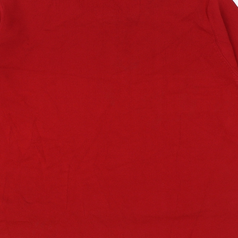 Avant Garde Womens Red Round Neck Viscose Pullover Jumper Size M