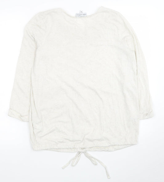 Womens UK Size 10 NEXT Ivory Jersey T-Shirt