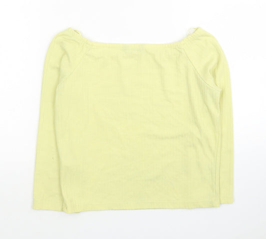 Womens UK Size 10 Selected Yellow Cropped Blouse