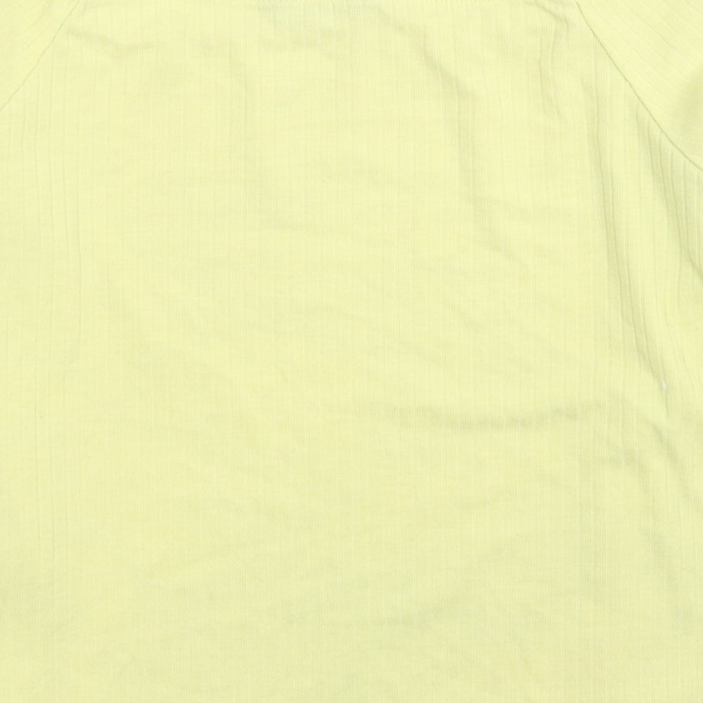 Womens UK Size 10 Selected Yellow Cropped Blouse