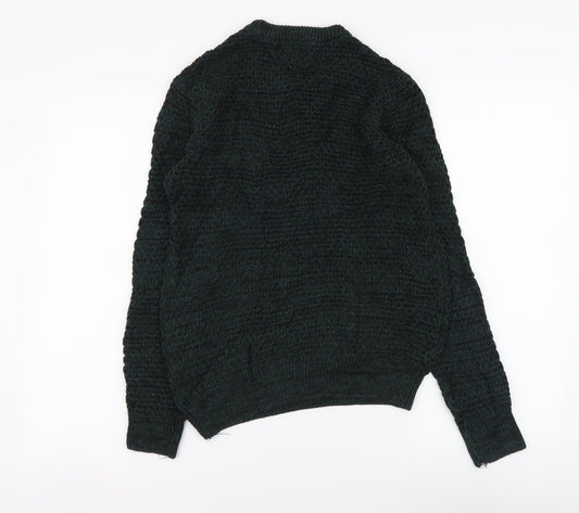 Primark Womens Green Round Neck Acrylic Pullover Jumper Size XS
