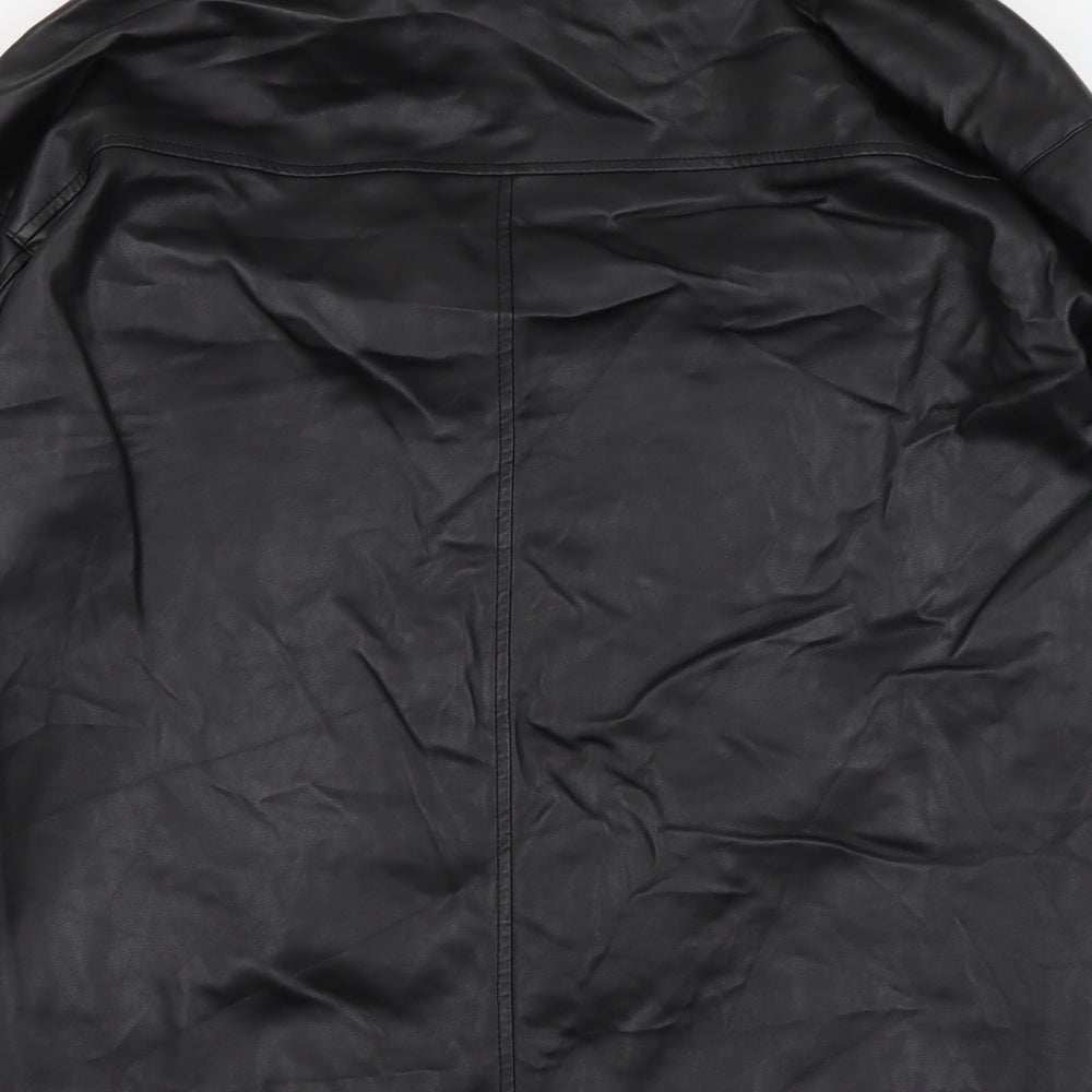 Womens UK Size XS H&M Black Basic Button-Up