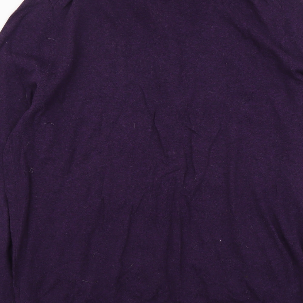 Burton Mens Purple Collared Cotton Pullover Jumper Size L