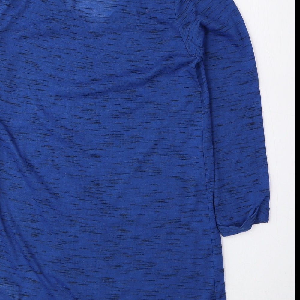 F&F Womens Blue Polyester Basic Blouse Size 8 V-Neck