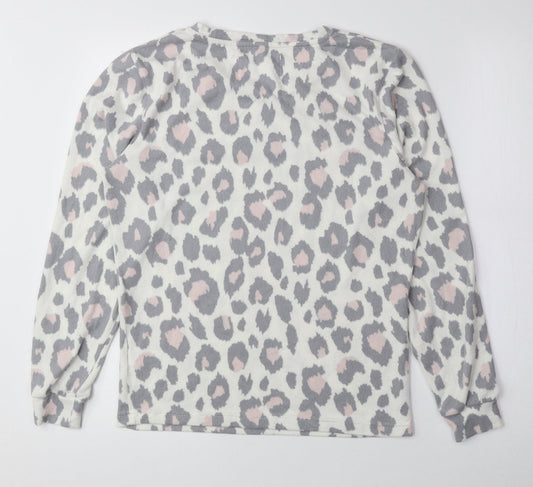 F&F Womens Multicoloured Round Neck Animal Print Polyester Pullover Jumper Size XS - Cheetah Print