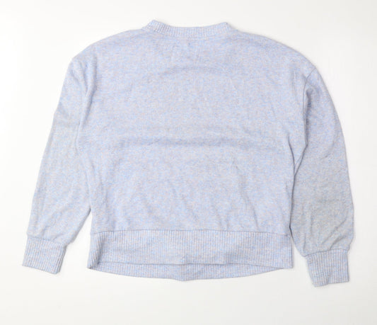 George Womens Blue Round Neck Polyester Pullover Jumper Size 8
