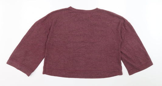 find. Womens Purple Round Neck Polyester Pullover Jumper Size XL