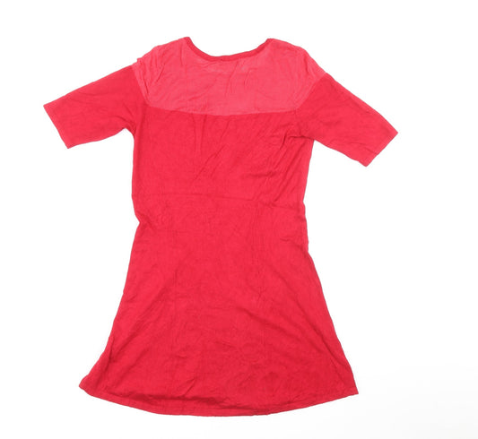 F&F Womens Pink Viscose A-Line Size 12 Round Neck Pullover