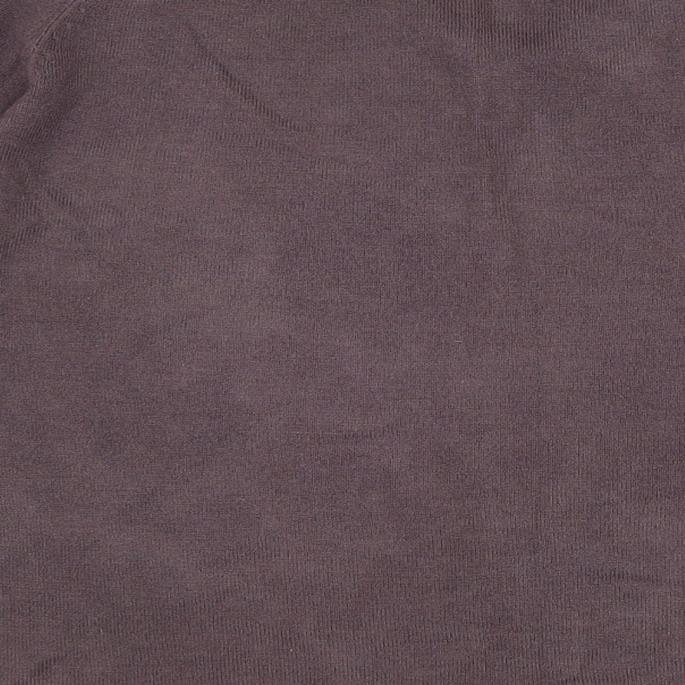 Marks and Spencer Mens Purple V-Neck Acrylic Pullover Jumper Size S