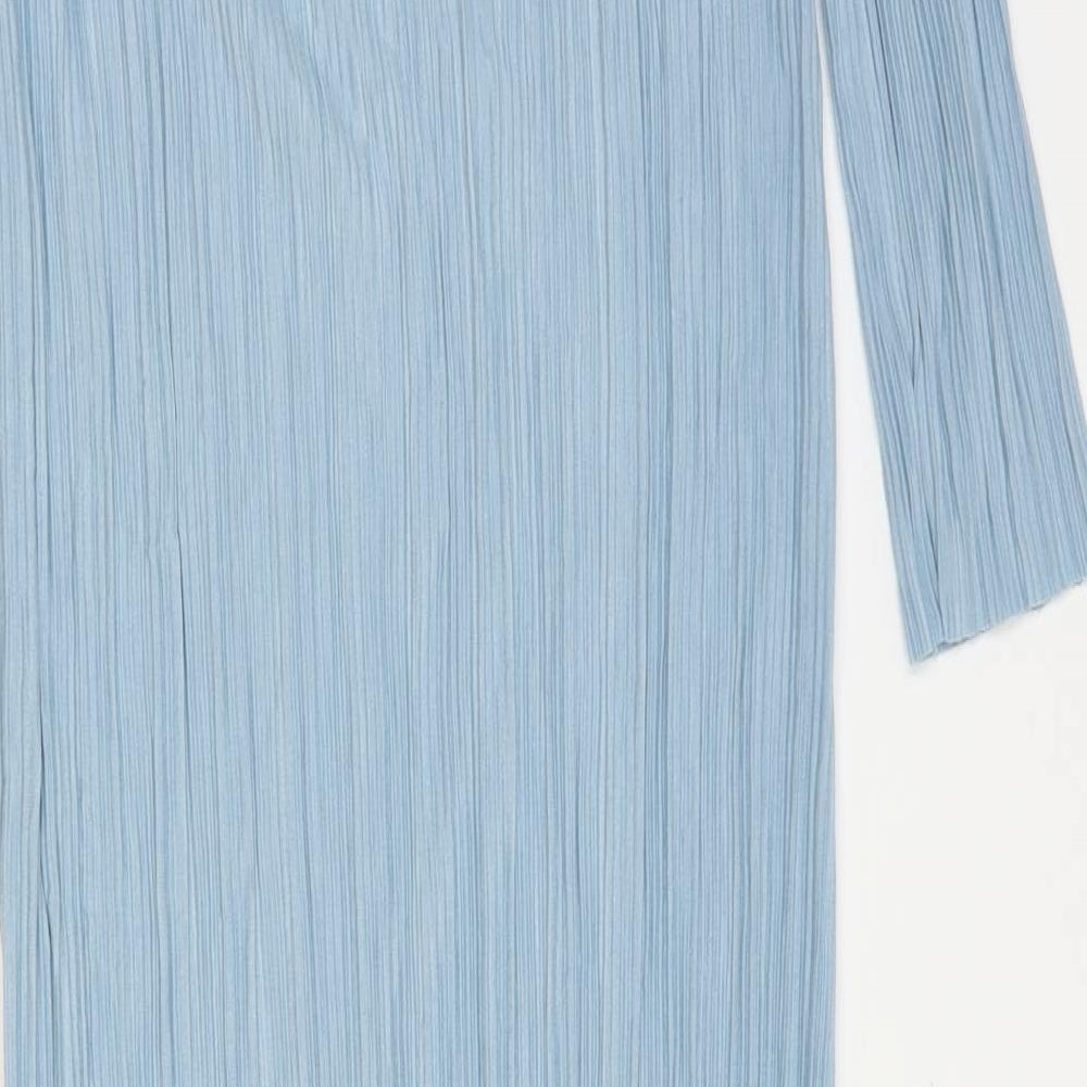 Autrograph Womens Blue Polyester A-Line Size 6 Round Neck Pullover