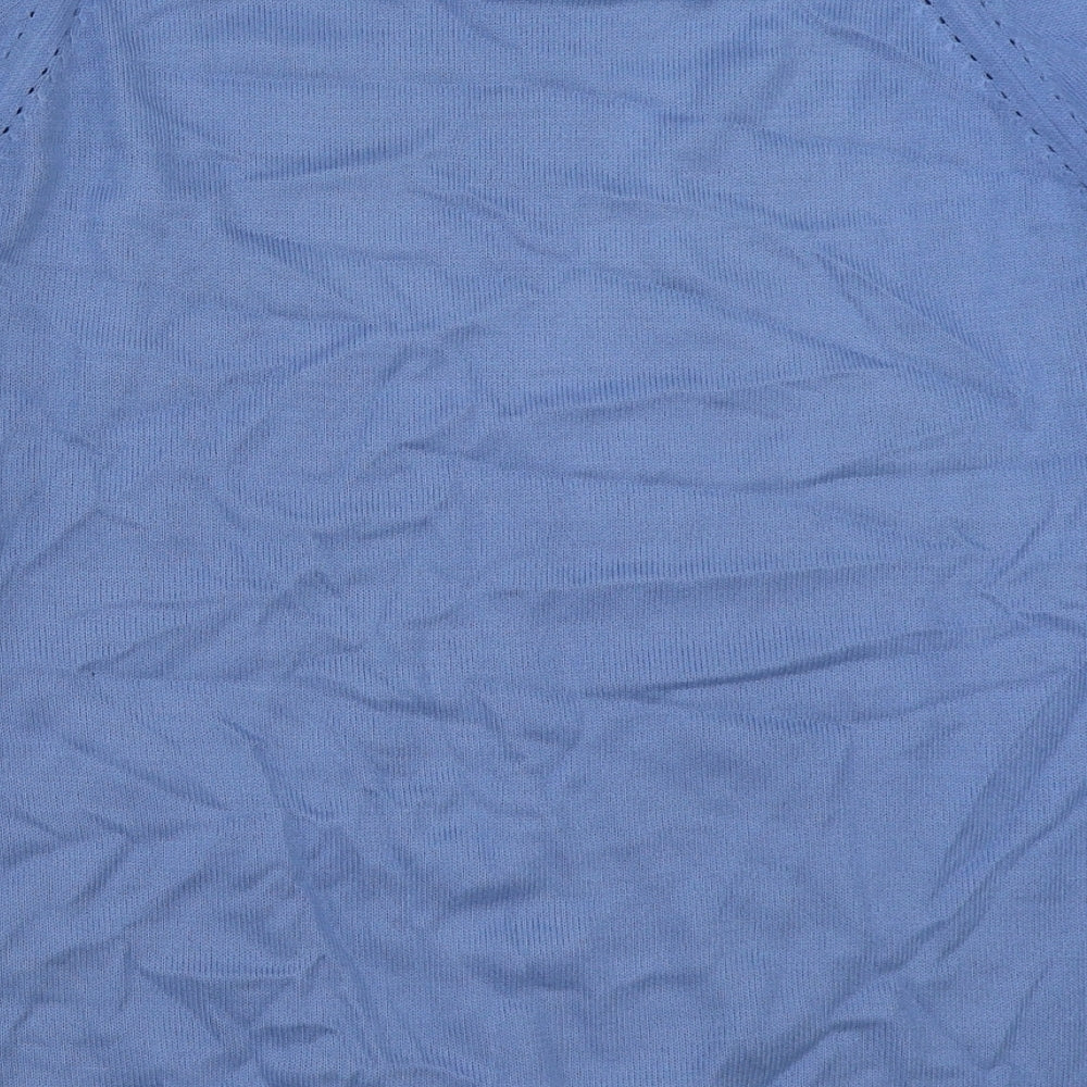 Ridge & Co Womens Blue Round Neck Acrylic Pullover Jumper Size 14