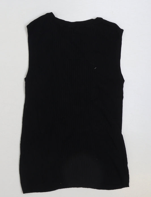 Womens UK Size 10 Dorothy Perkins Black Basic Tank