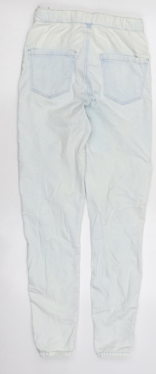 Topshop Womens Blue 100% Cotton Skinny Jeans Size 28 L30 in Regular Zip