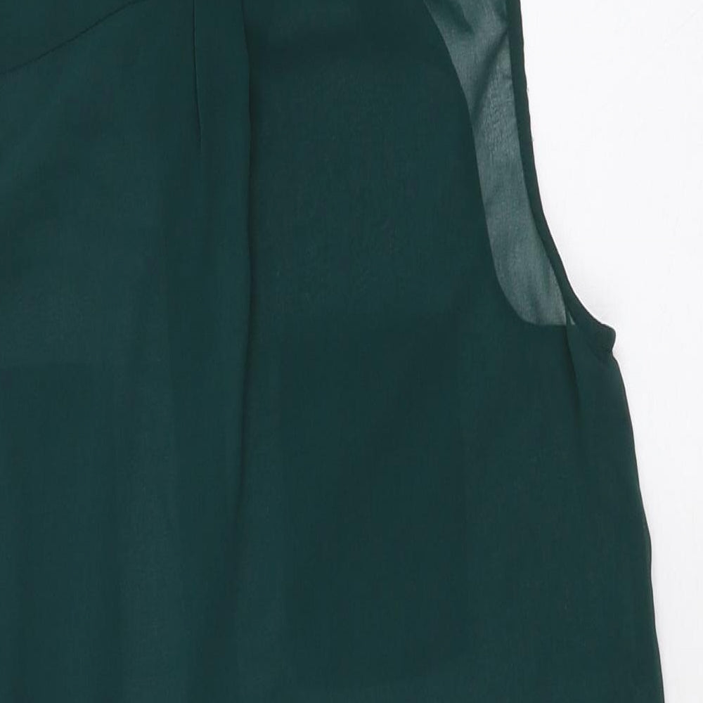 Womens UK Size 8 New Look Green Jersey Button-Up