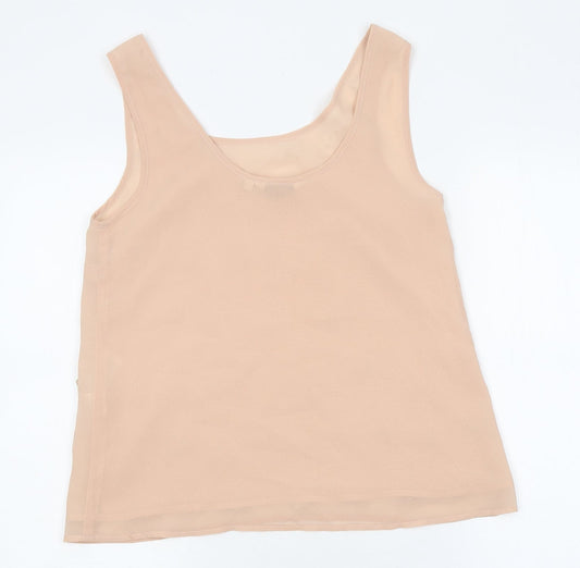 New Look Womens Beige Polyester Jersey Tank Size 8 Round Neck