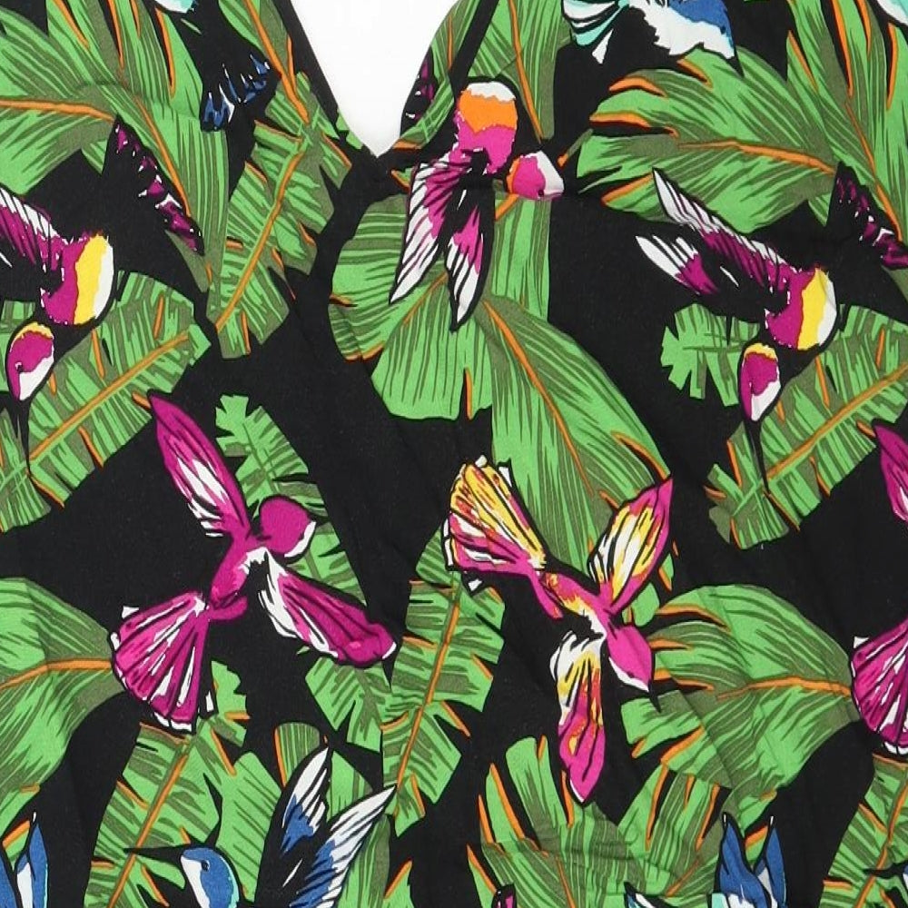 Papaya Womens Multicoloured Geometric Viscose A-Line Size 14 V-Neck Tie