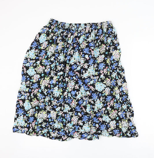 Autonomy Womens Multicoloured Floral Polyester A-Line Skirt Size L