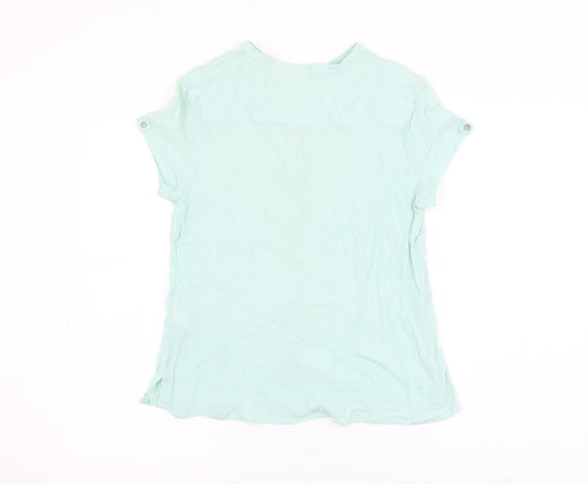 Womens UK Size 14 Marks and Spencer Blue Basic Button-Up