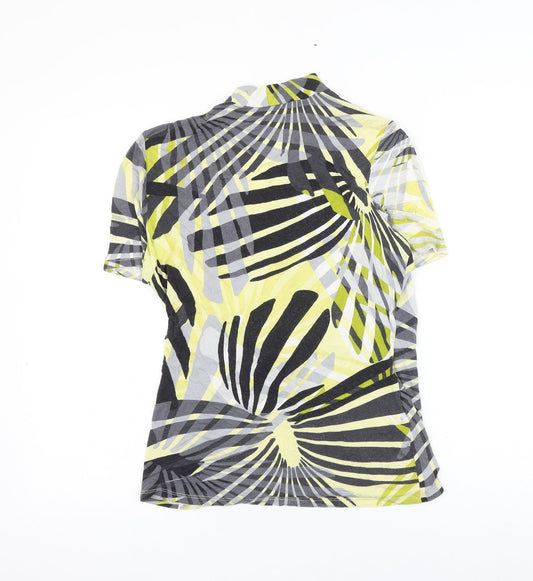 CC Womens Multicoloured Geometric Viscose Basic Blouse Size S V-Neck
