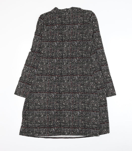 Gap Womens Black Geometric Viscose Wrap Dress Size S V-Neck Pullover