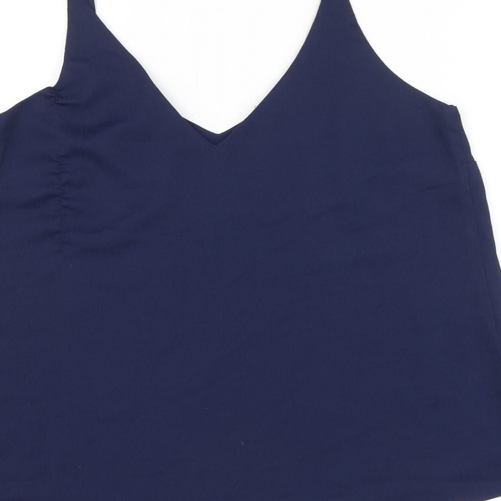 George Womens Blue Polyester Camisole Tank Size 10 V-Neck