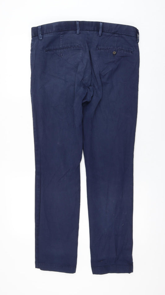 Gap Mens Blue Cotton Trousers Size 32 in L39 in Regular Zip