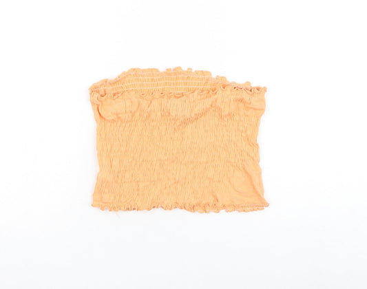 Womens UK Size S New Look Orange Cropped Tank