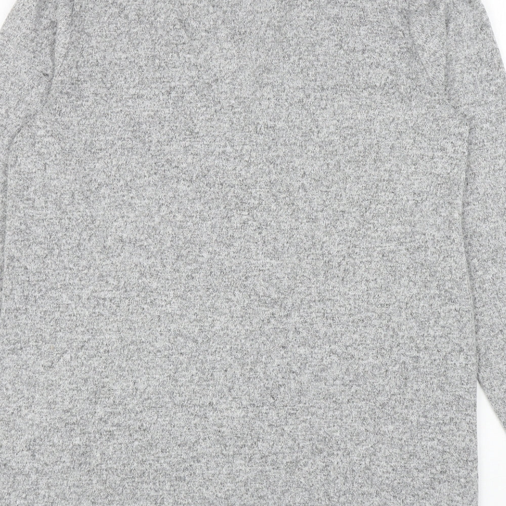 George Womens Grey V-Neck Polyester Cardigan Jumper Size S