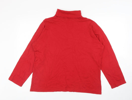 Womens UK Size L Isle Red Basic T-Shirt