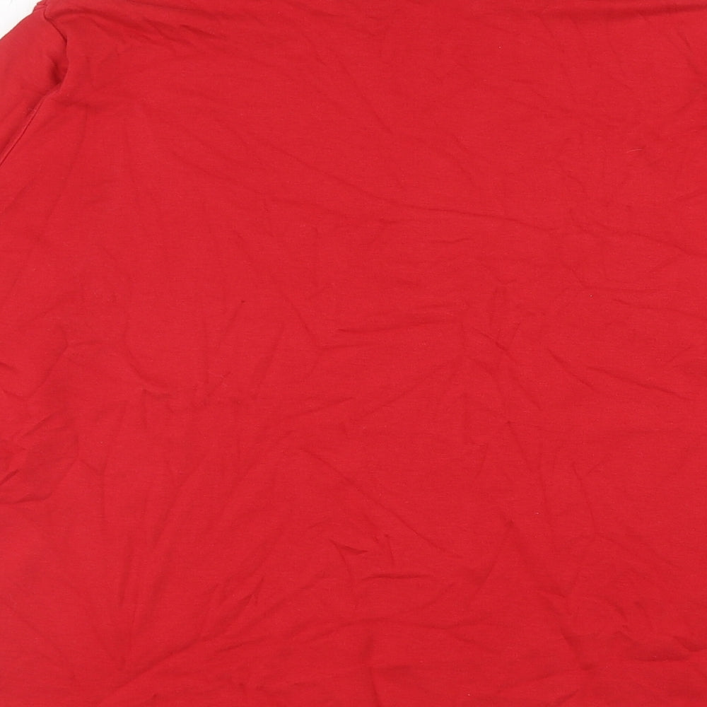 Womens UK Size L Isle Red Basic T-Shirt