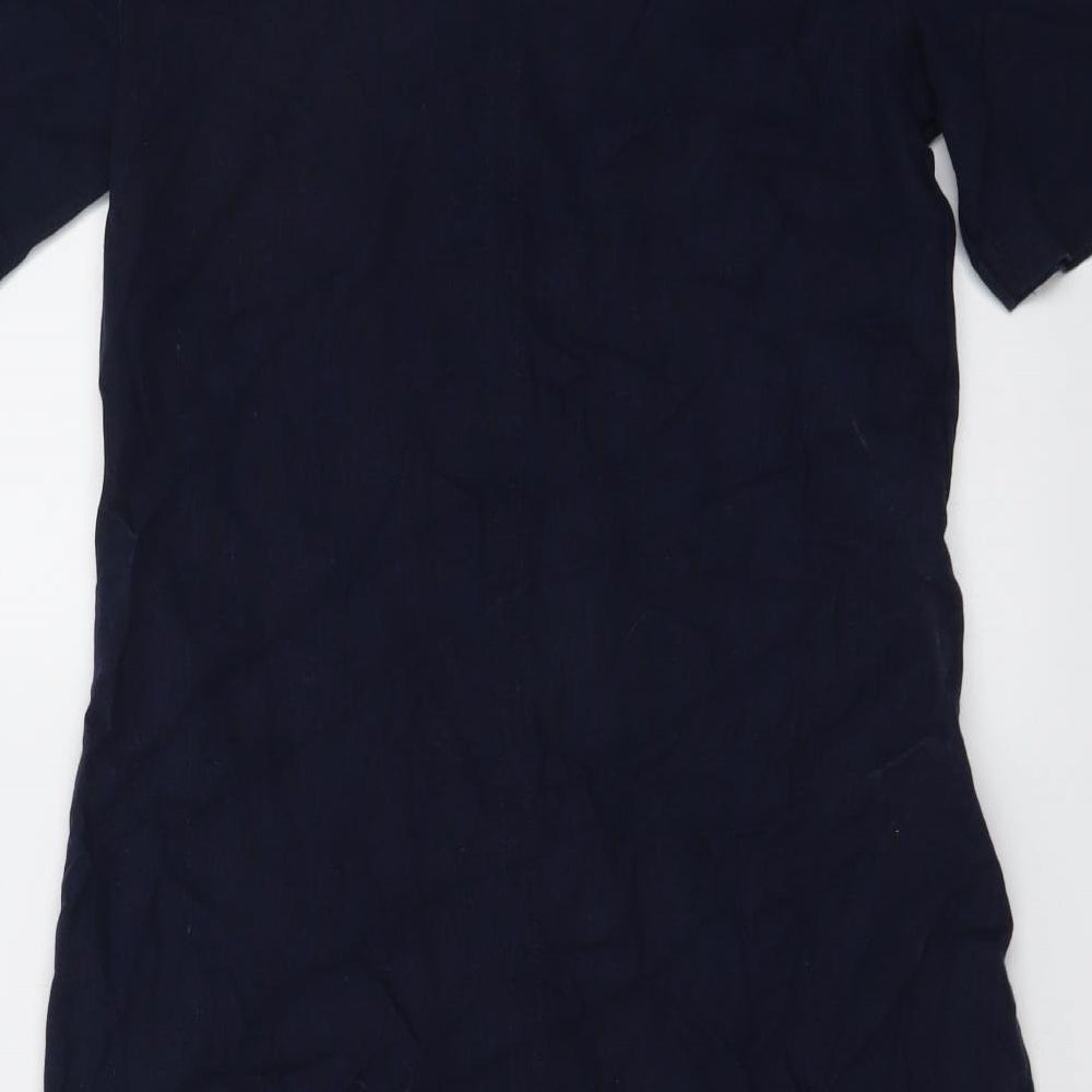 Marks and Spencer Womens Blue Linen A-Line Size 6 V-Neck Pullover