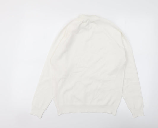 Littlewoods Womens Ivory Mock Neck Polyester Pullover Jumper Size 12