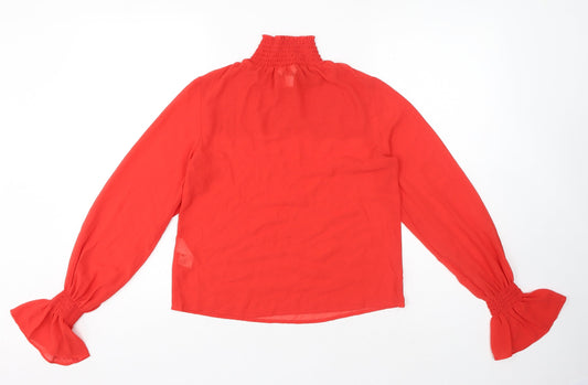Womens UK Size XS Monki Red Basic Blouse
