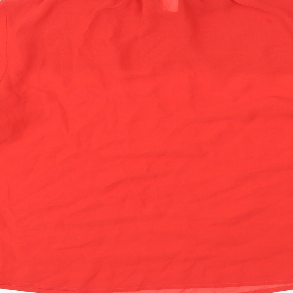 Womens UK Size XS Monki Red Basic Blouse