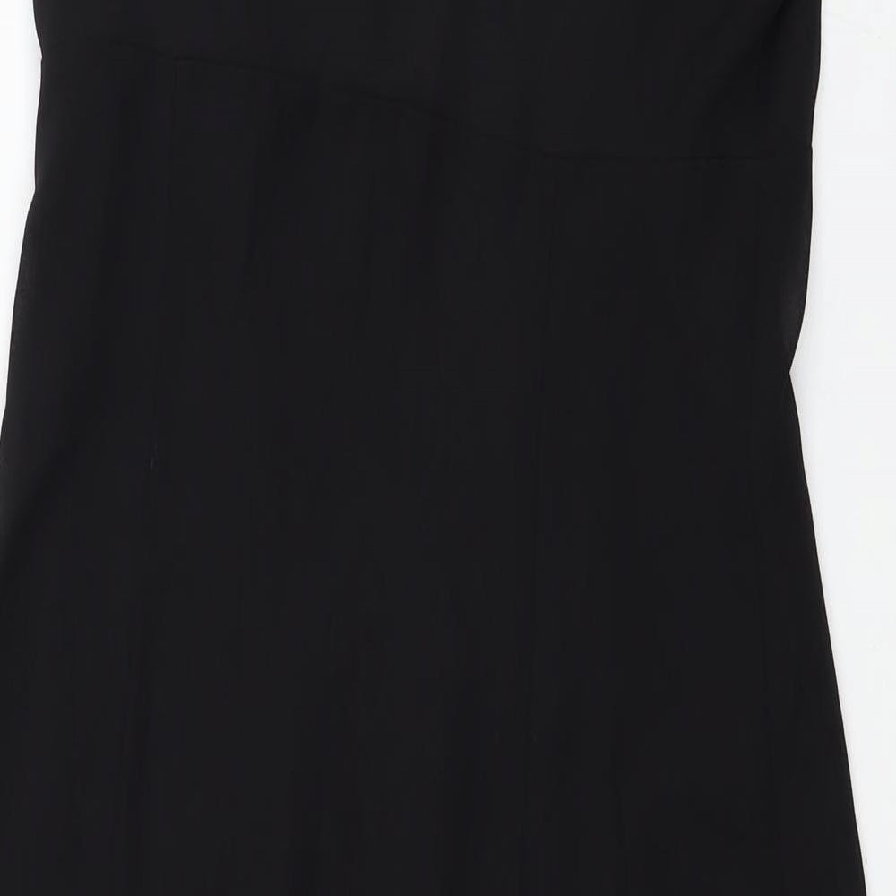 Autograph Womens Black Polyester A-Line Size 10 V-Neck Zip