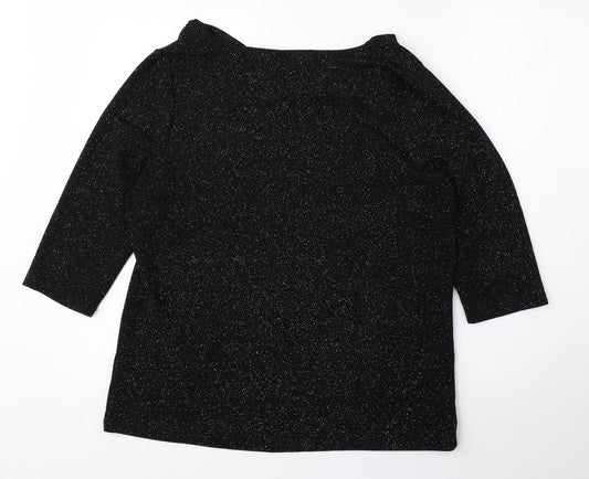 Womens UK Size L Anna Rose Black Basic Blouse