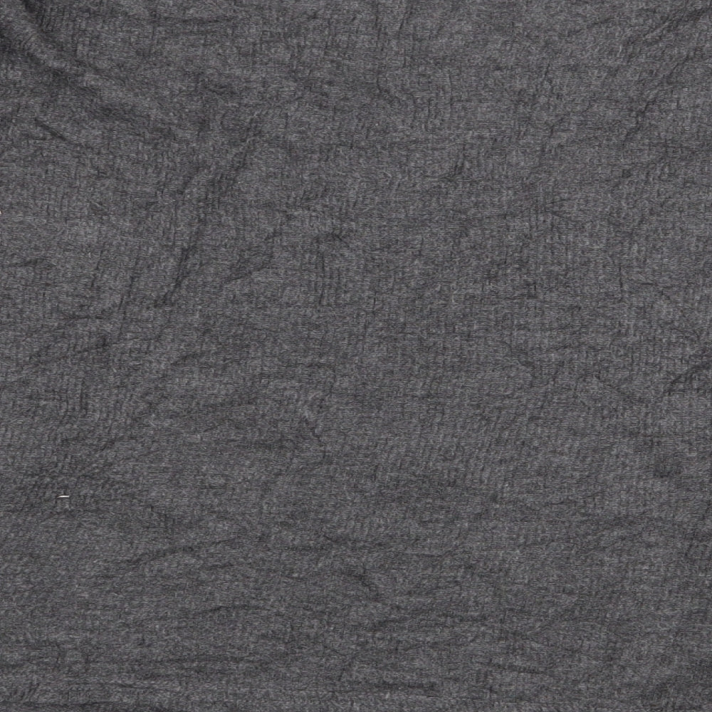 Primark Womens Grey Elastane Basic T-Shirt Size L V-Neck