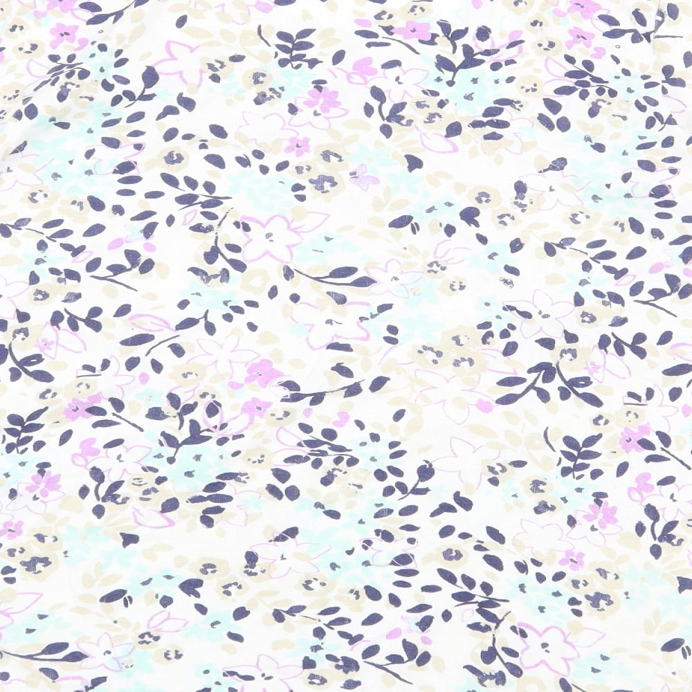 Bonmarché Womens Multicoloured Floral 100% Cotton Basic Blouse Size M Round Neck