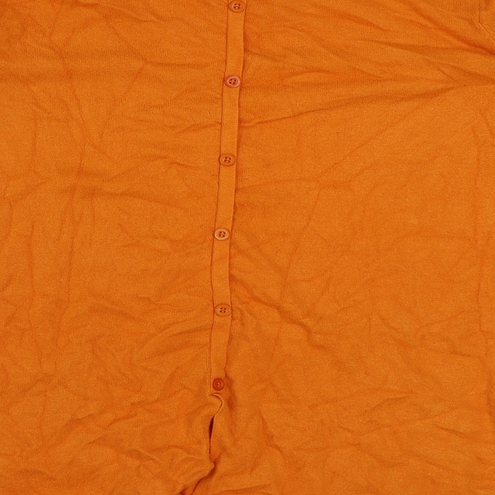 e-woman Womens Orange Viscose Basic T-Shirt Size S Round Neck