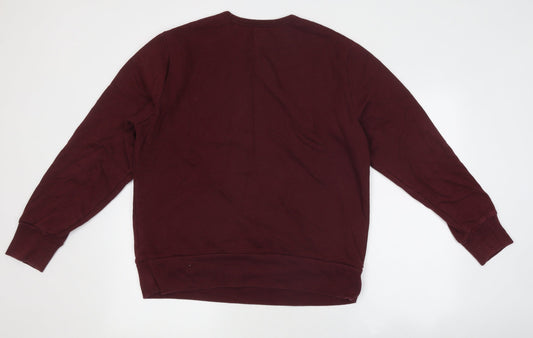 Gap Mens Red Round Neck Polyester Pullover Jumper Size L