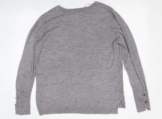 Primark Womens Grey Round Neck Polyester Pullover Jumper Size L
