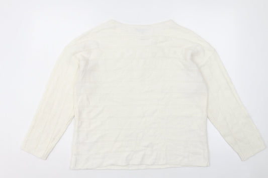 Womens UK Size M Peacocks Ivory Pullover Jumper