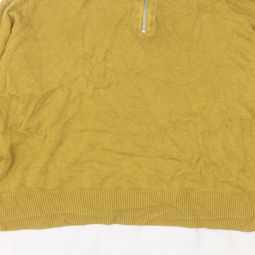 Atmosphere Womens Yellow Collared Viscose Pullover Jumper Size 14