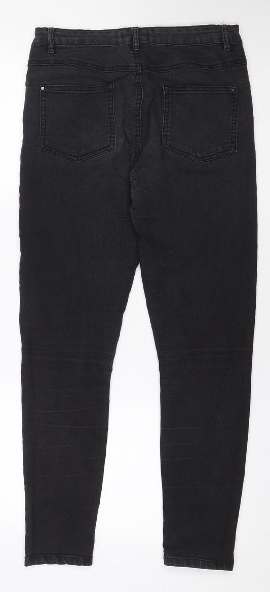 Select Womens Black Cotton Skinny Jeans Size 10 L27 in Regular Zip