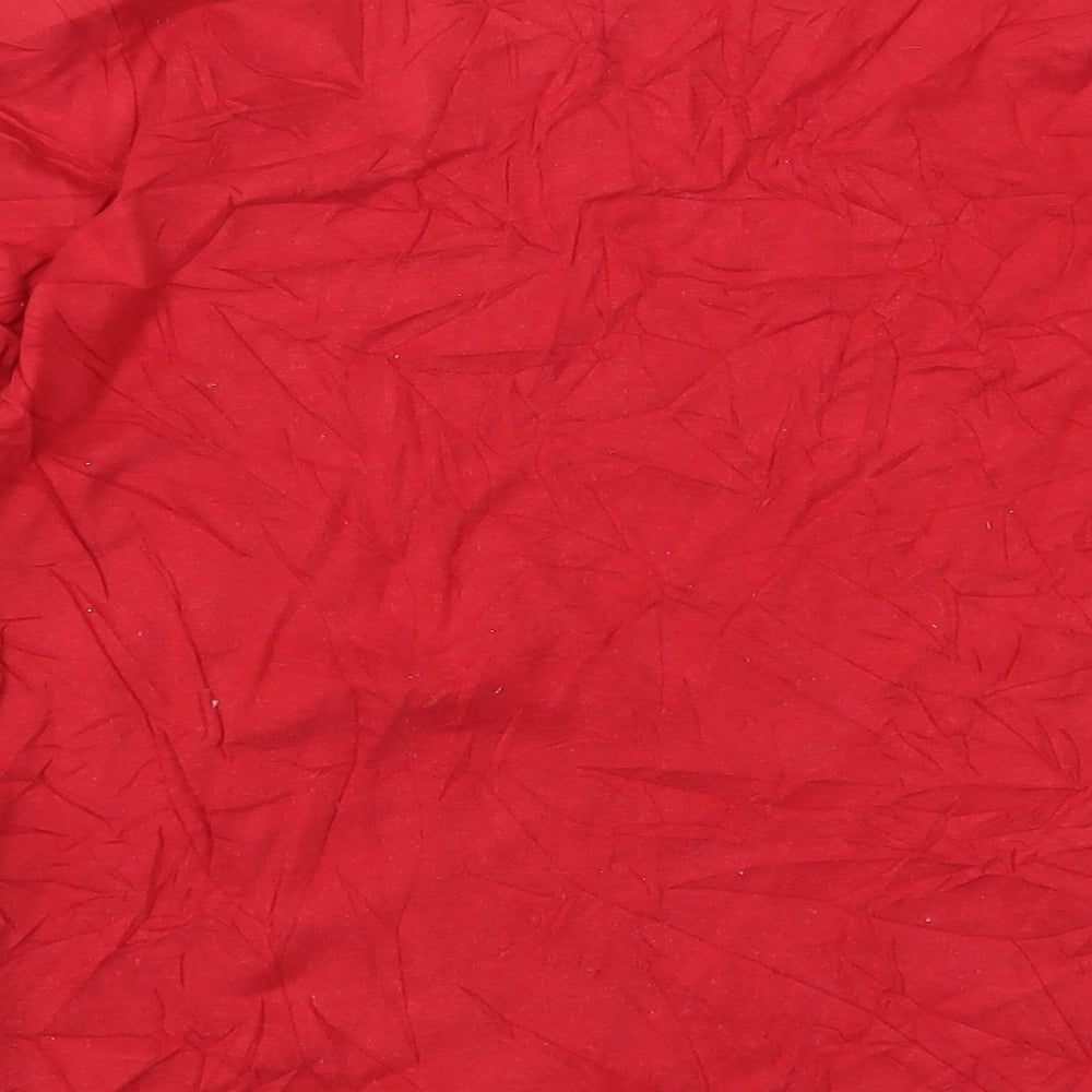 TU Womens Red 100% Cotton Basic T-Shirt Size 8 Round Neck - Elf