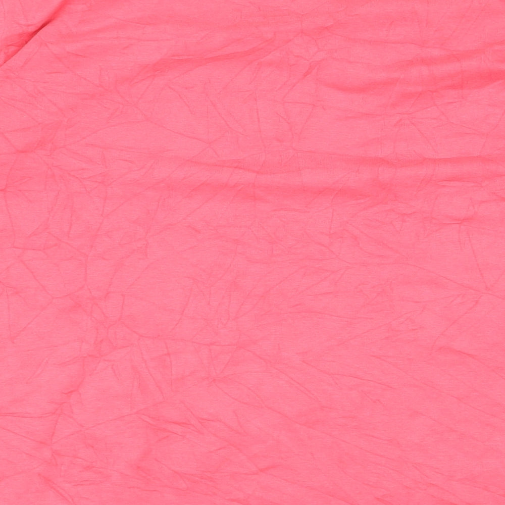 Nutmeg Womens Pink Cotton Basic T-Shirt Size 16 Round Neck