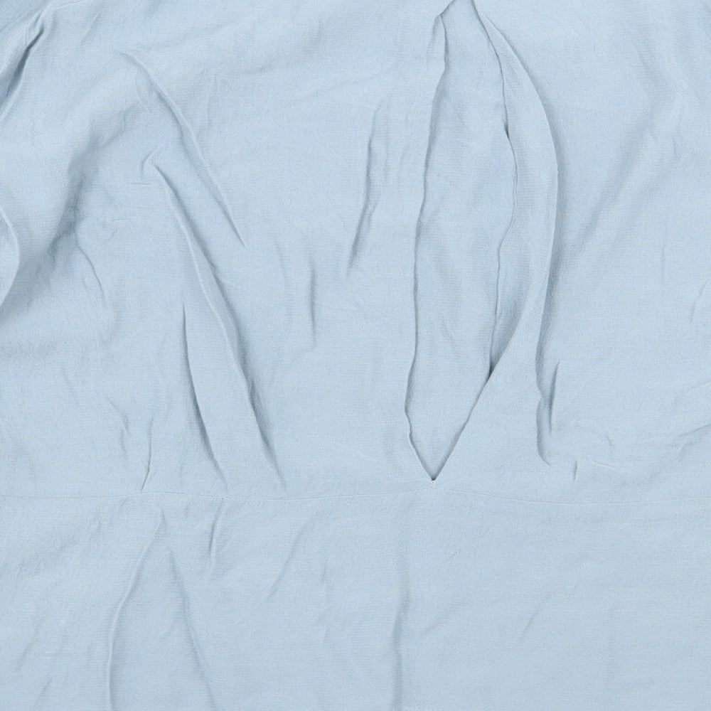 Womens UK Size 14 Marks and Spencer Blue Basic Blouse
