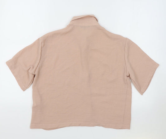 Womens UK Size 10 Peacocks Pink Cropped Button-Up