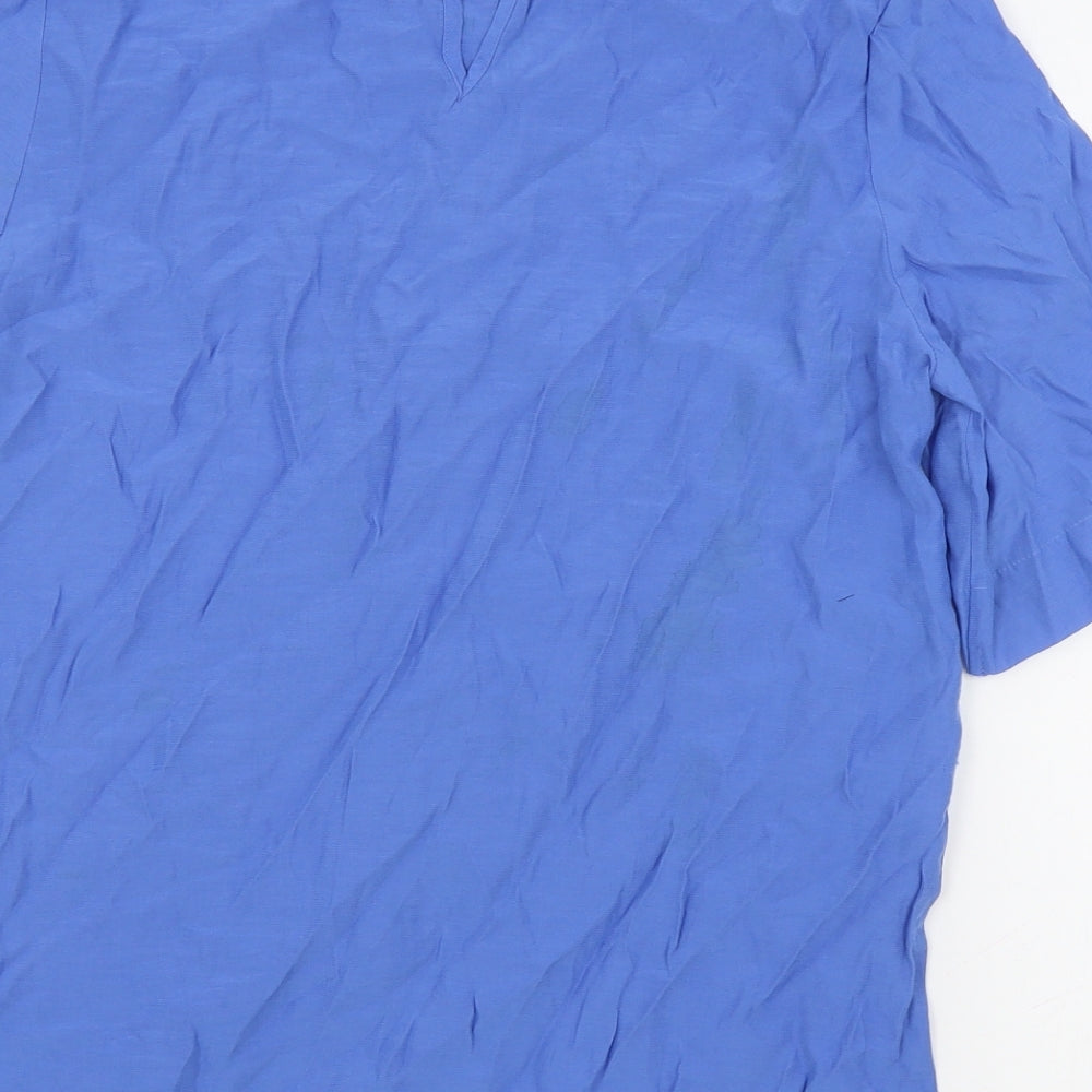 Womens UK Size 6 Marks and Spencer Blue Basic T-Shirt